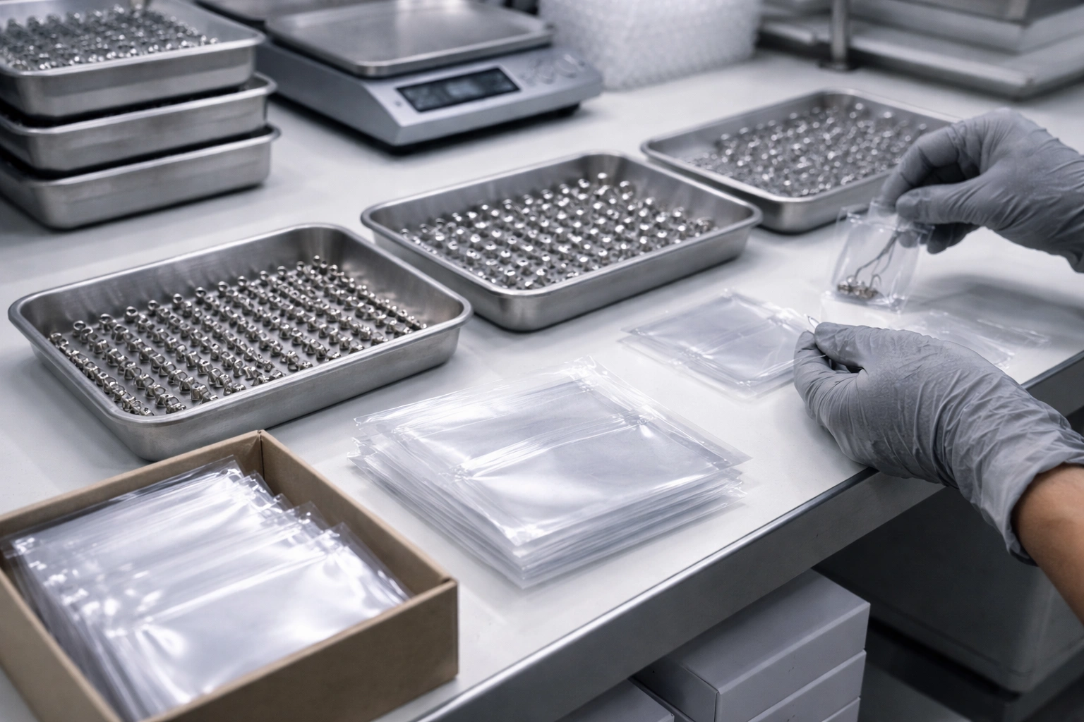 Clean packaging area with final inspection before shipment