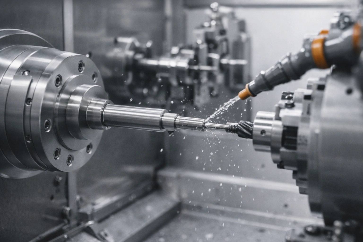 CNC machining production scene for titanium piercing jewelry components