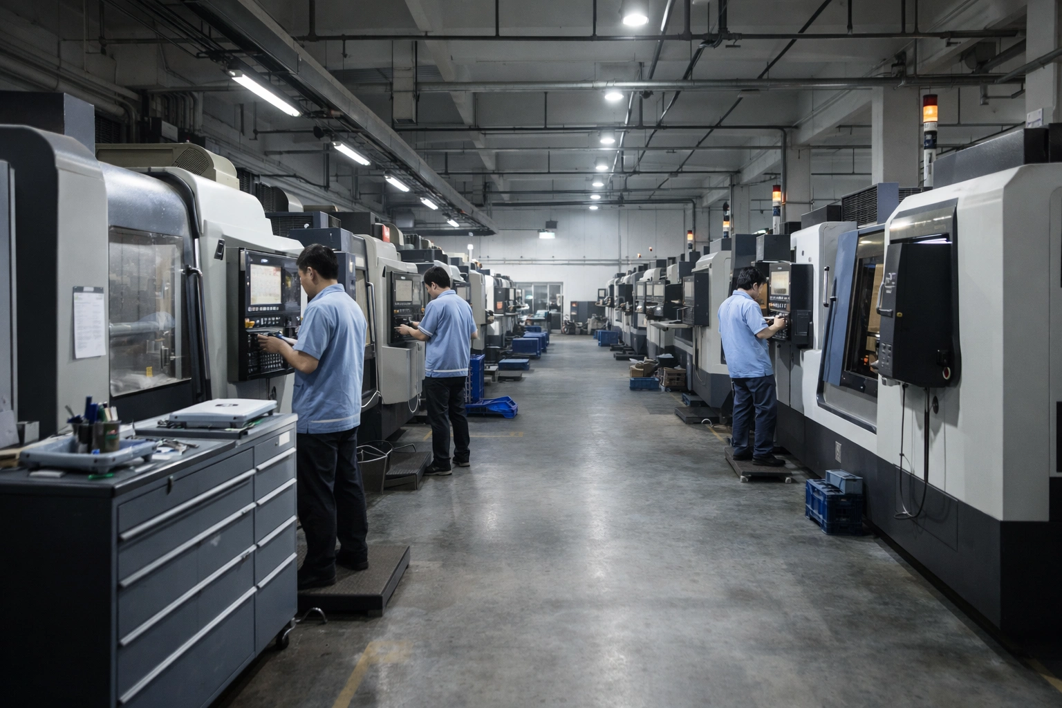 F136 Titanium facility overview with CNC machining workshop and production management