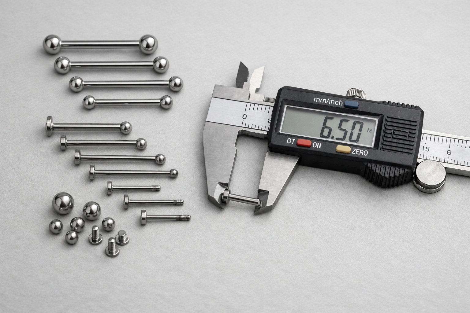 Titanium jewelry size and gauge reference