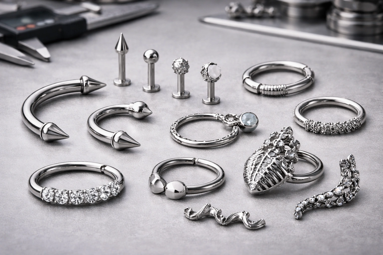 Custom structure titanium piercing components design example