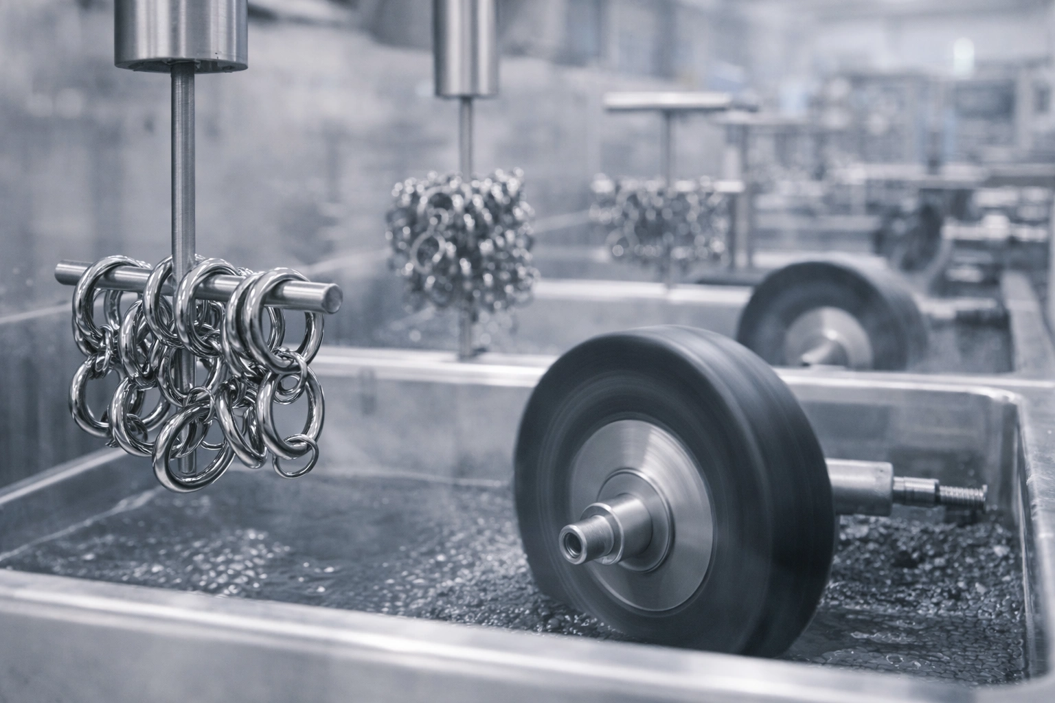 Deburring and polishing line