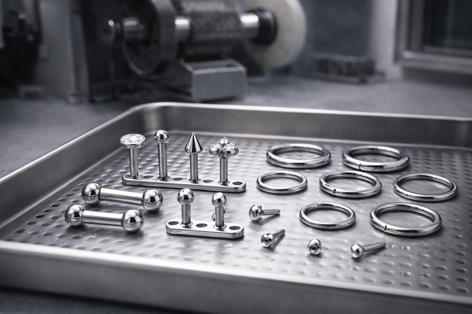 Mirror polished titanium jewelry components