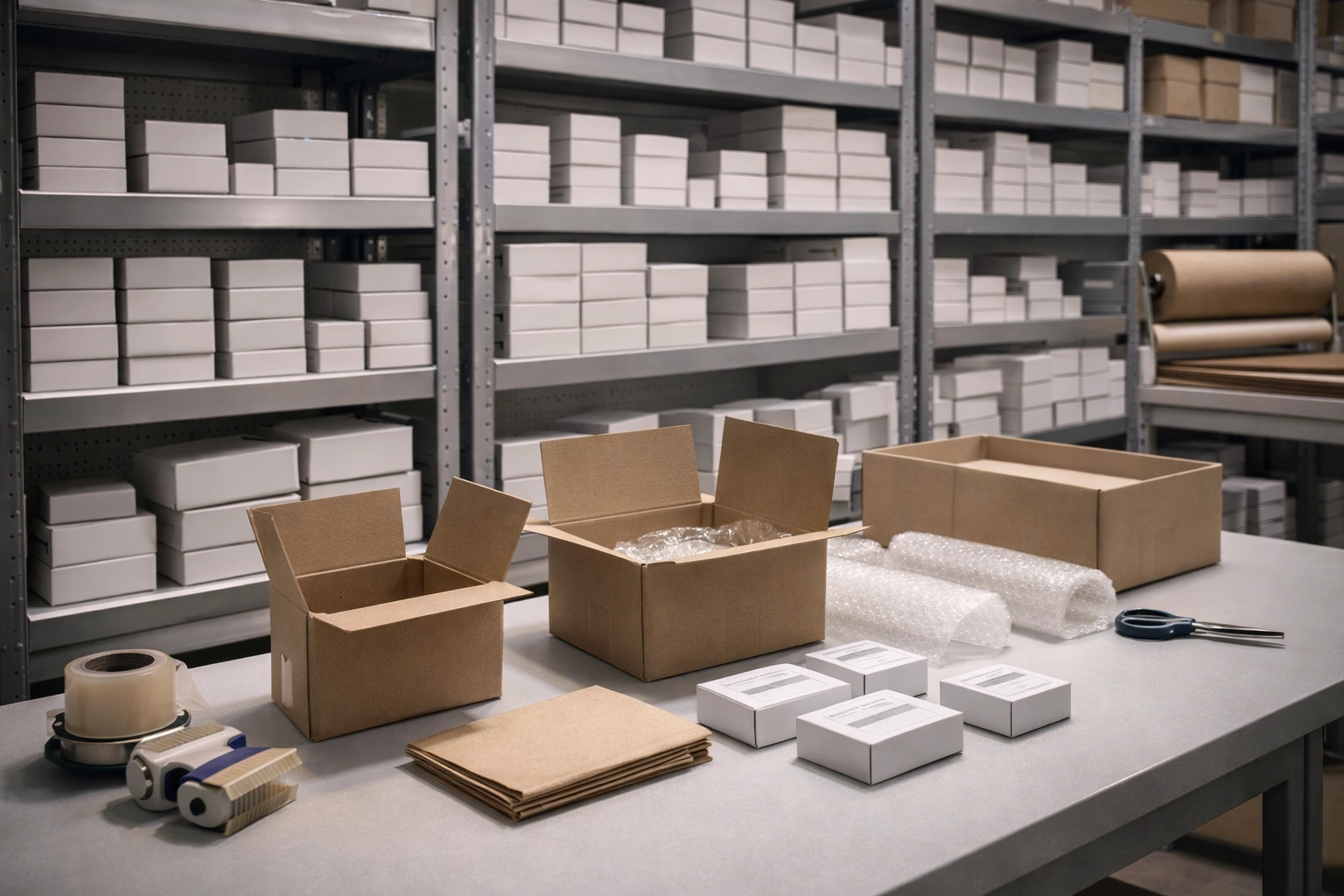 Warehouse and shipping area for titanium jewelry orders