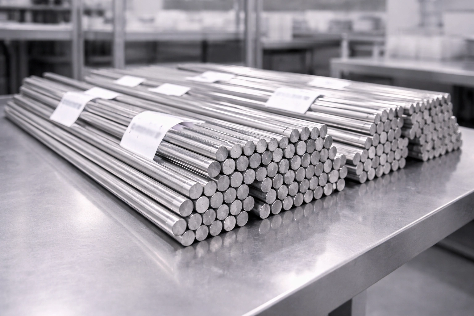 Titanium rod and clean industrial raw material scene for implant-grade barbell manufacturing