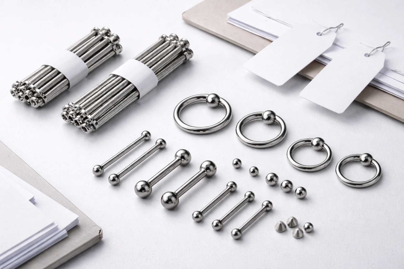 Implant-grade titanium material with compliance documentation concept