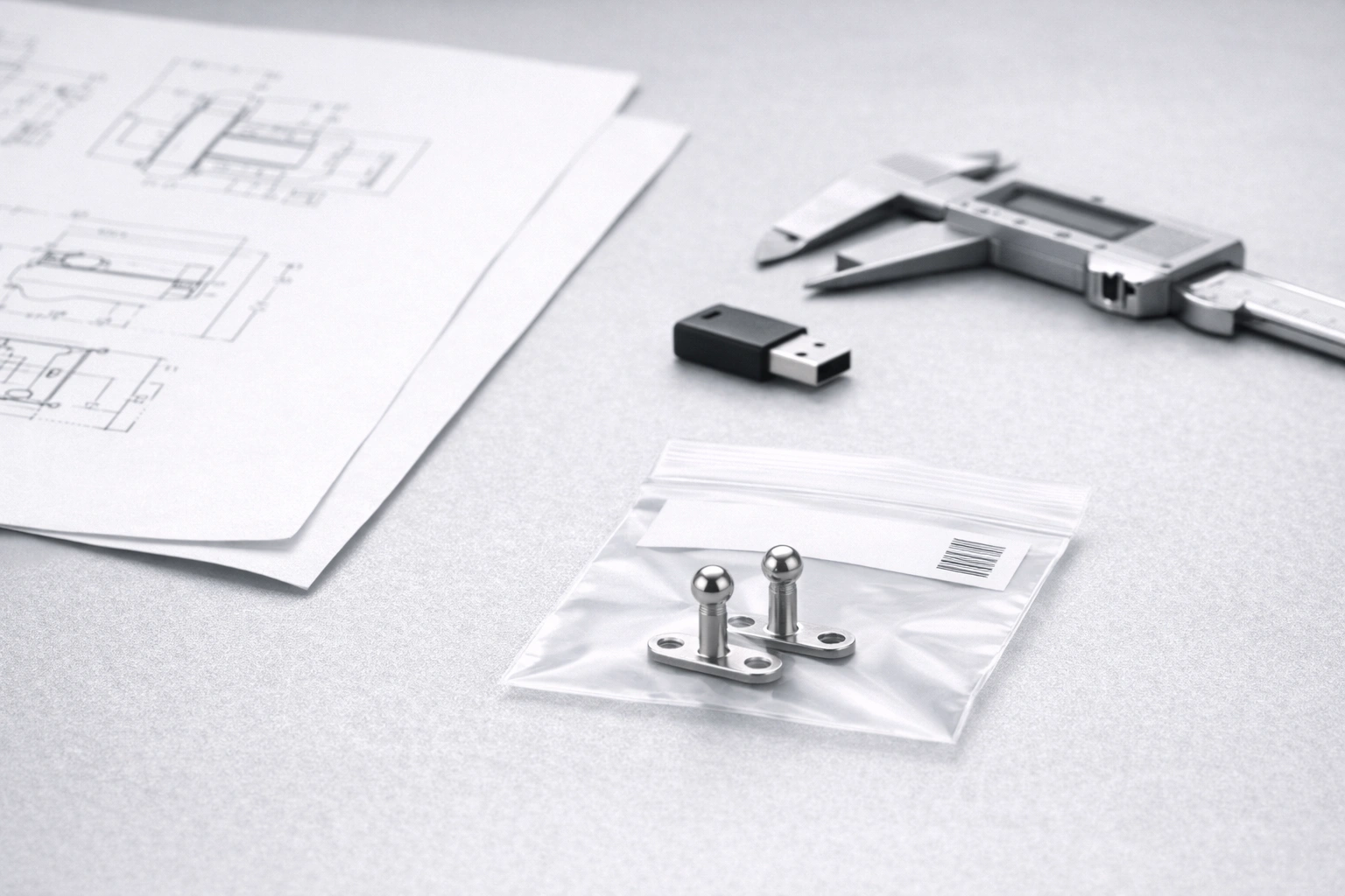 RFQ upload guide with drawing and titanium sample references