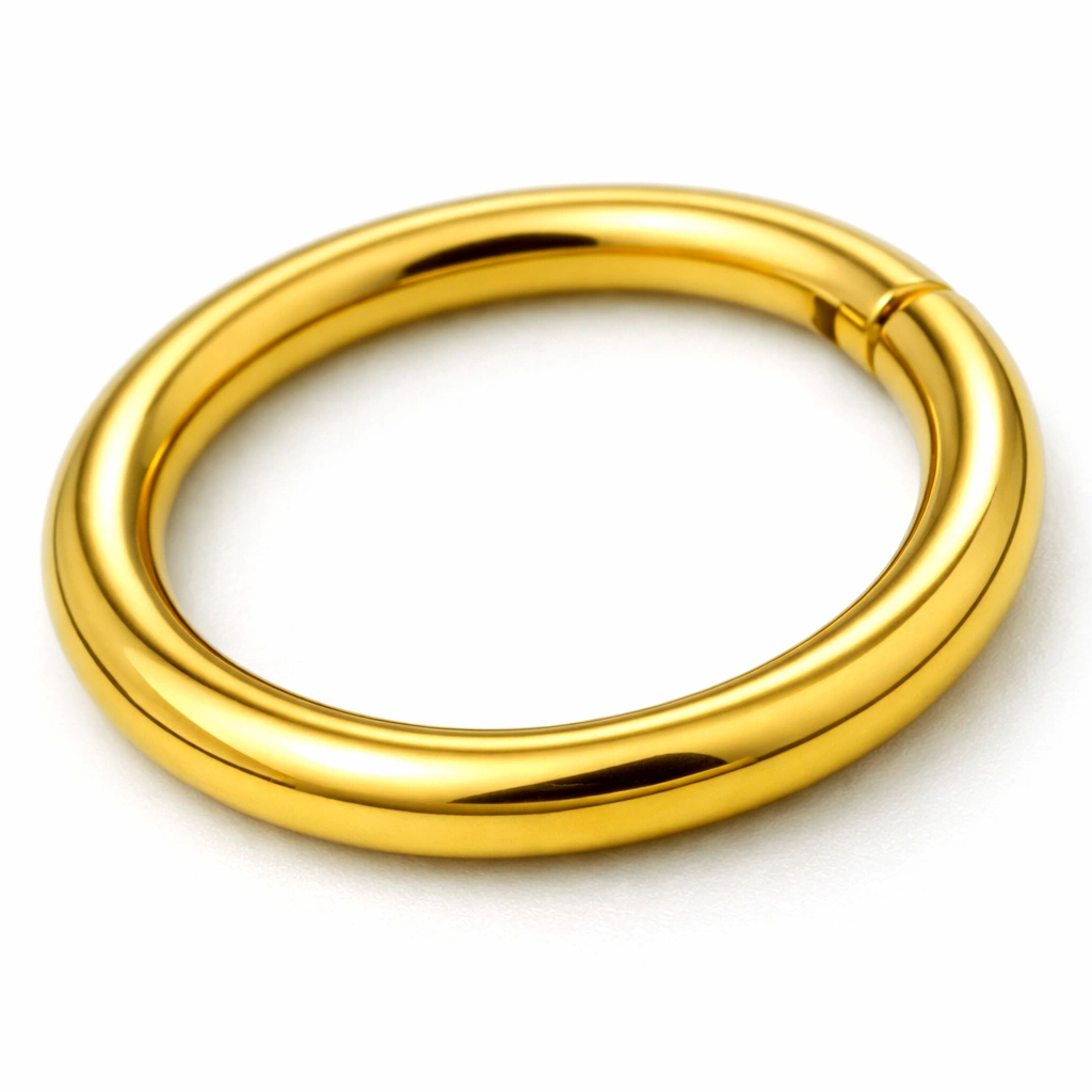 Anodized gold titanium ring macro