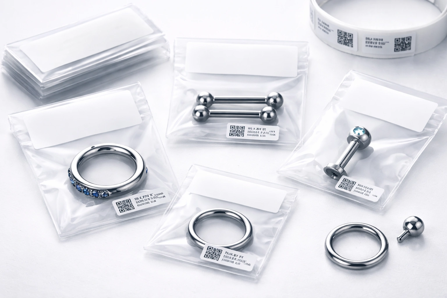 Threadless labret post and end - titanium piercing jewelry