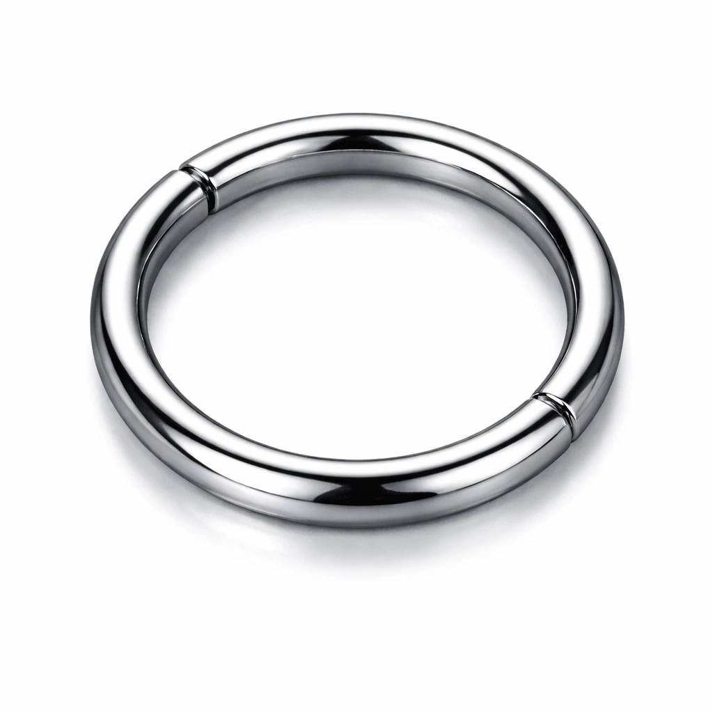 Hinged segment clicker ring - titanium jewelry