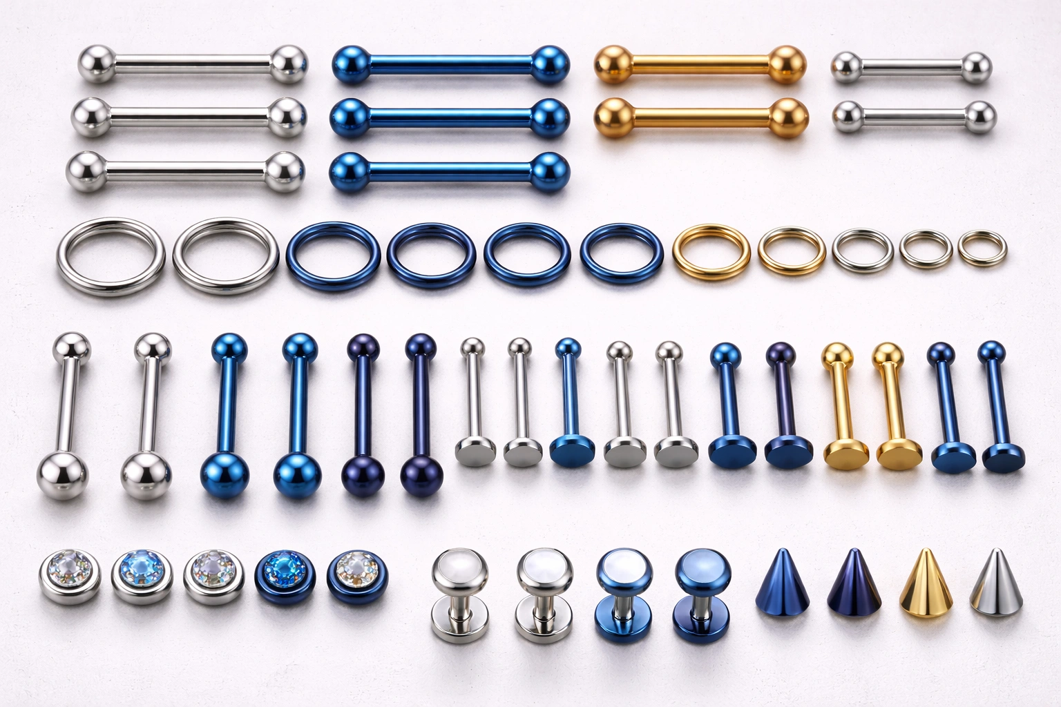 Internally threaded titanium piercing system components