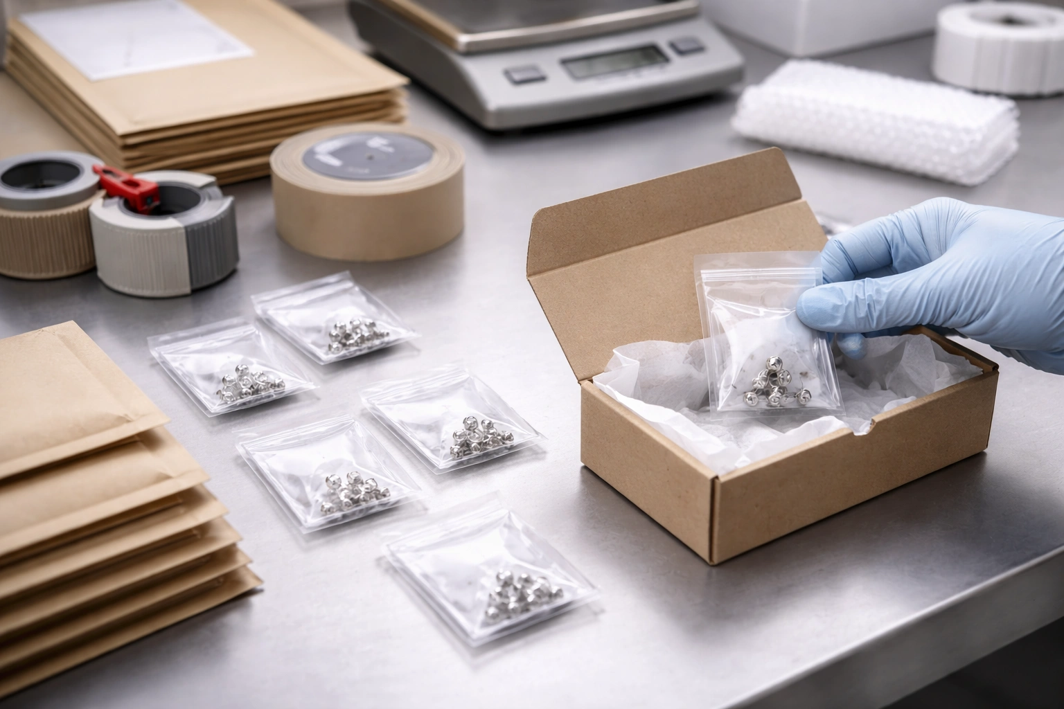 Titanium jewelry packaging and shipment