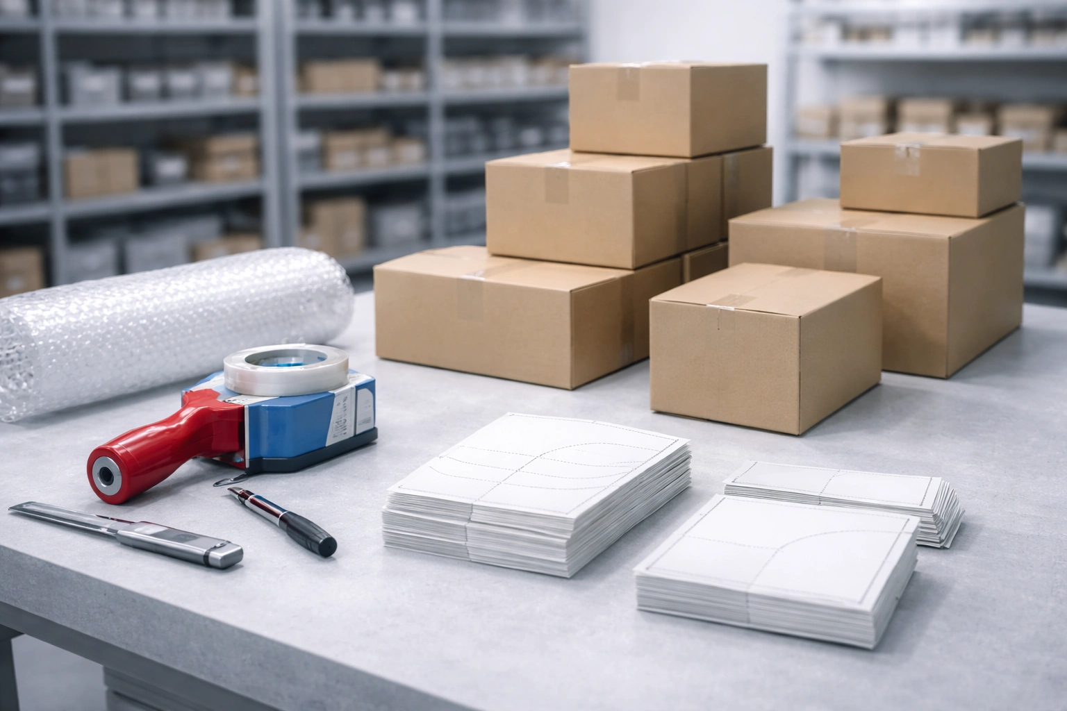 Packing and shipping station for titanium jewelry orders