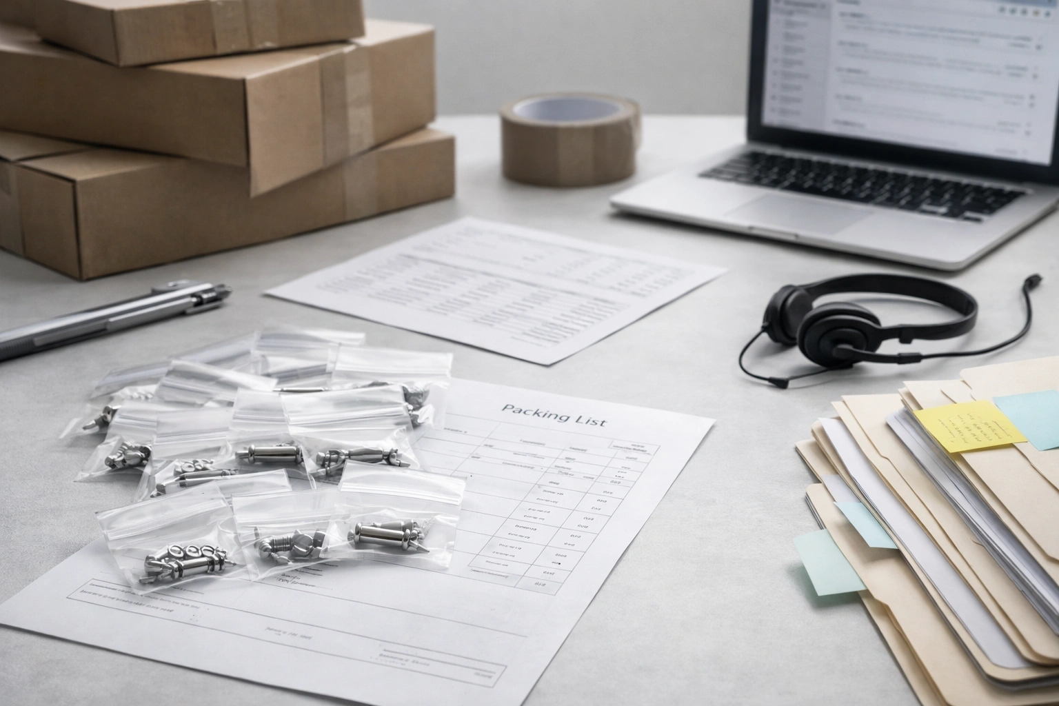 Packing, shipping, and support workflow for titanium jewelry orders