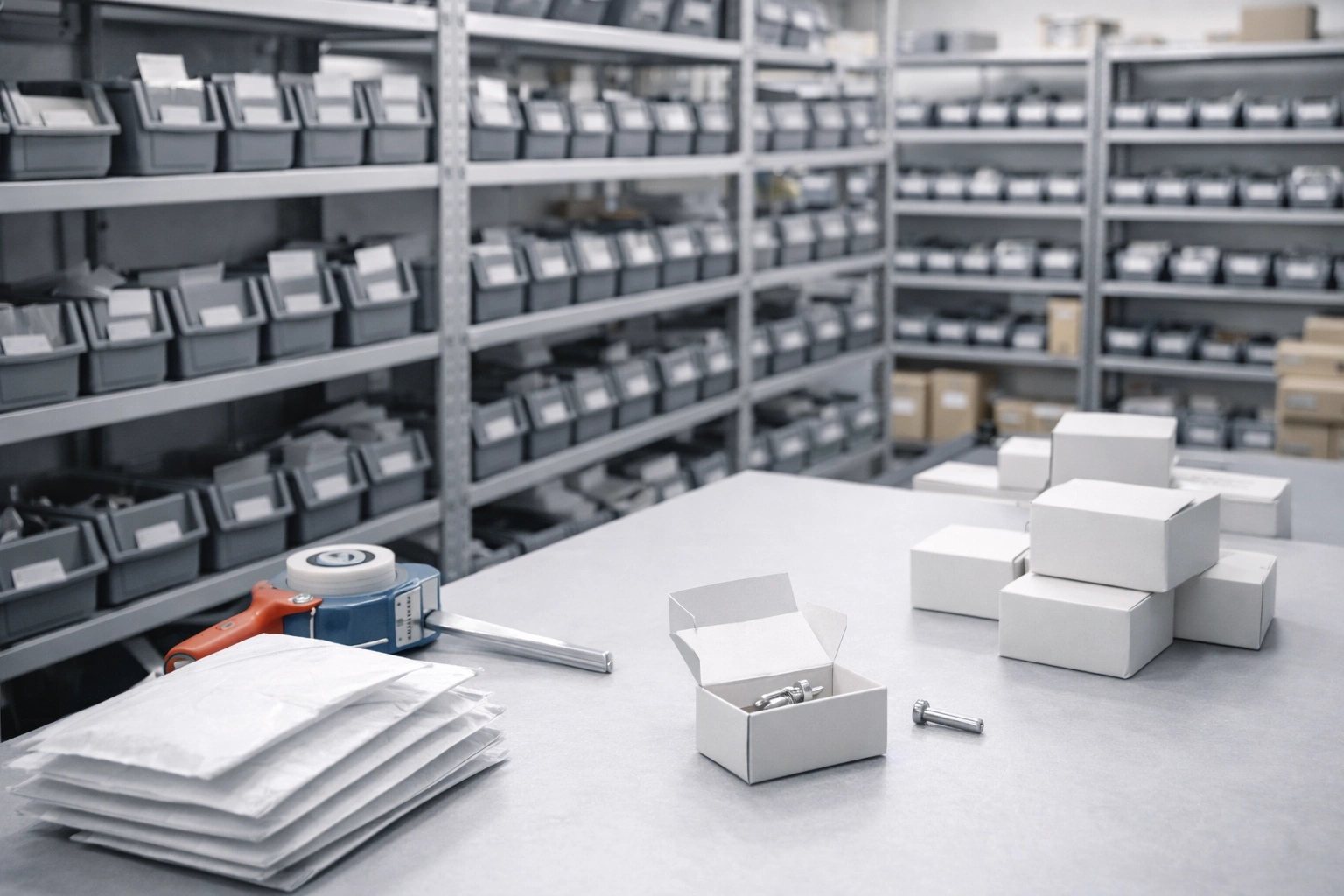 Ready stock warehouse shelving for titanium piercing jewelry