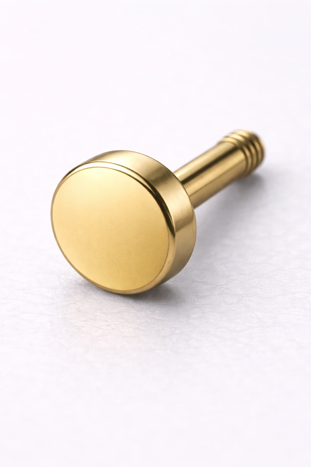 Titanium piercing end anodized gold finish