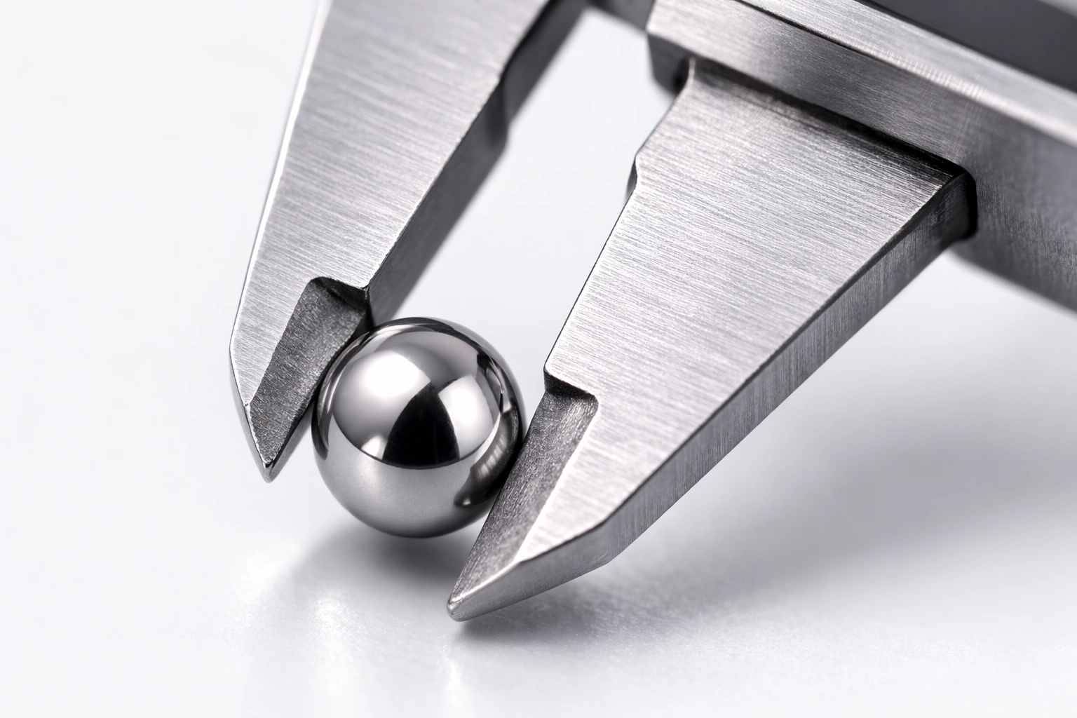 Titanium piercing end dimension measured with digital caliper