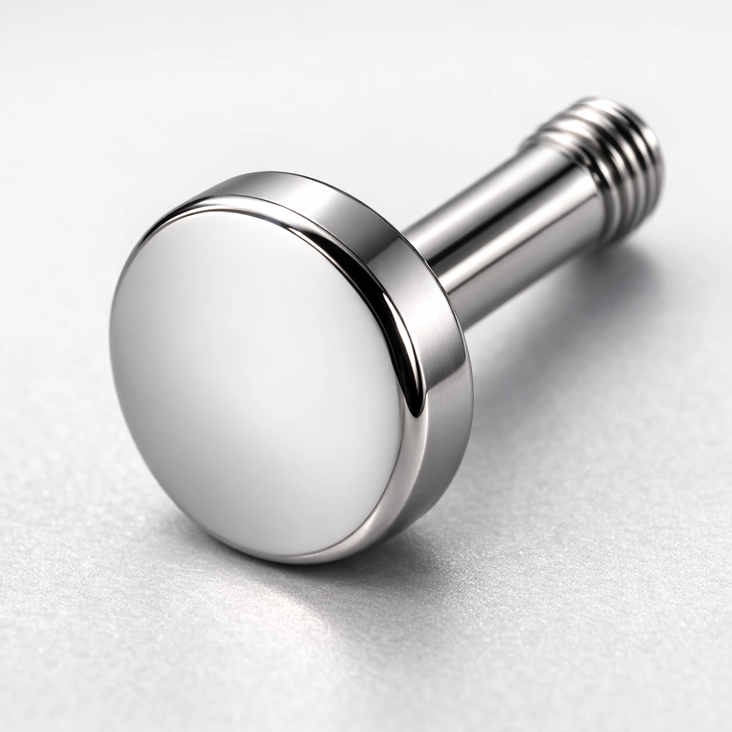 Titanium piercing end mirror polish finish