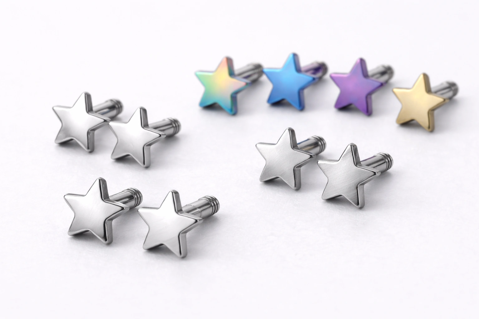 Titanium piercing ends surface finishes comparison