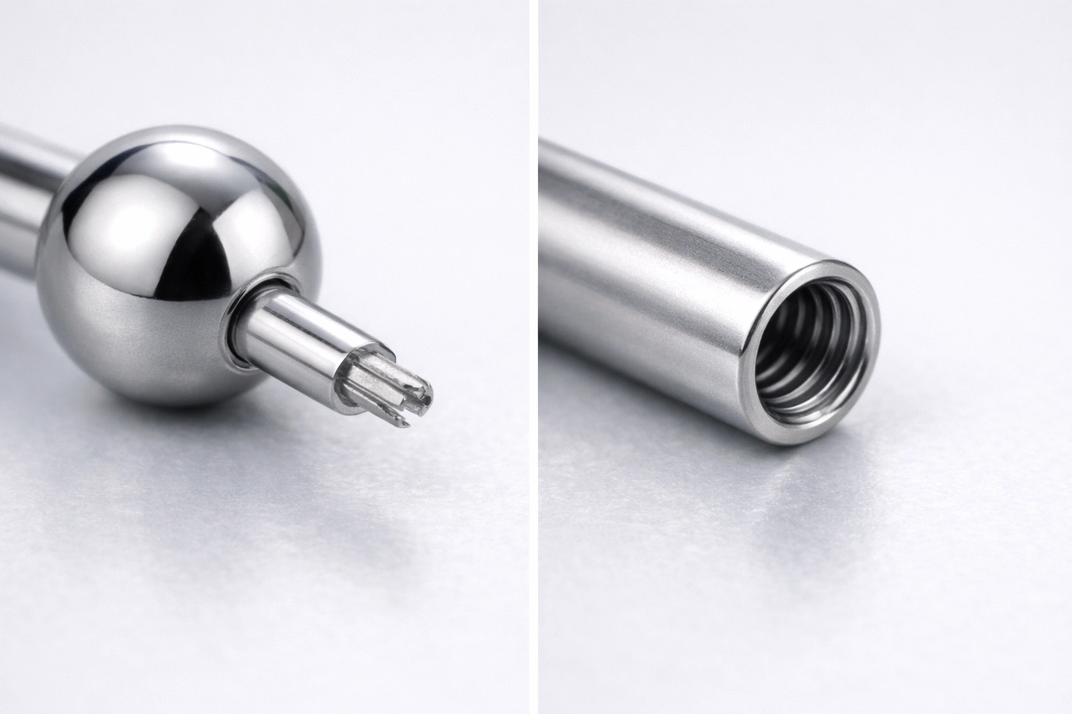 Threadless pin interface vs internally threaded interface comparison