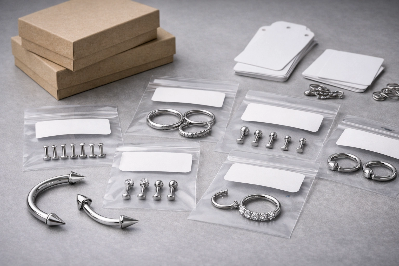 Titanium piercing jewelry distributor product line example