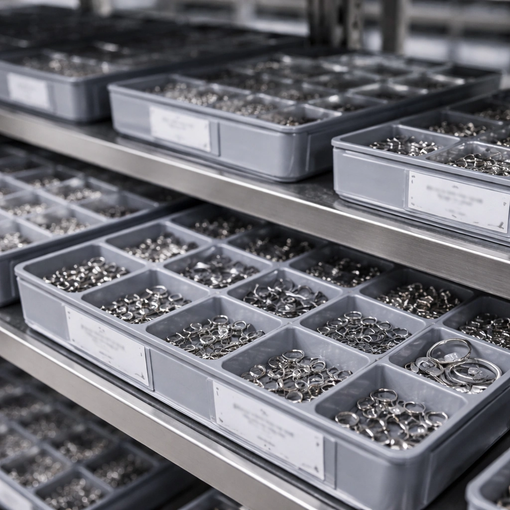 Titanium piercing jewelry inventory trays