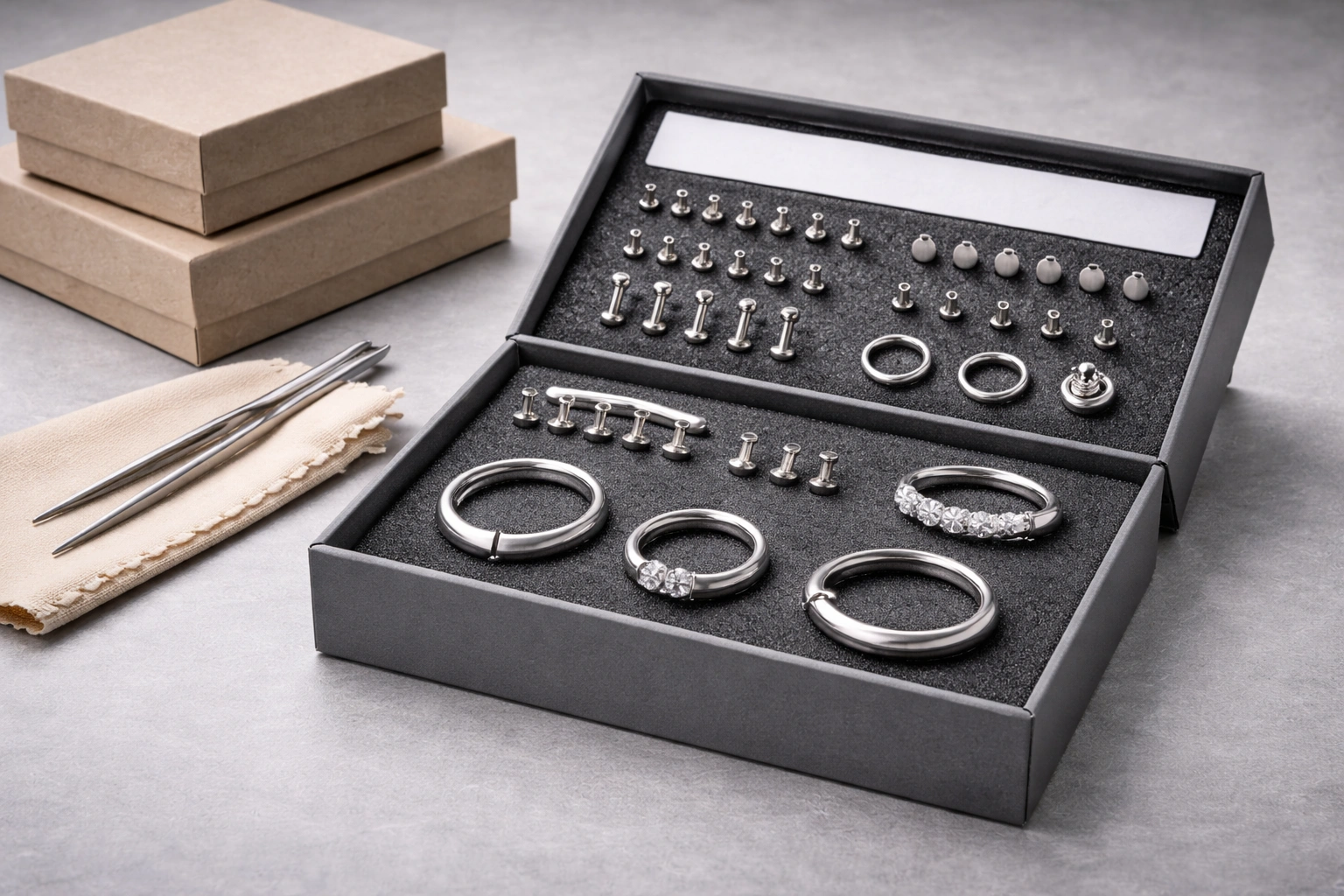 Titanium piercing jewelry ODM sample kit