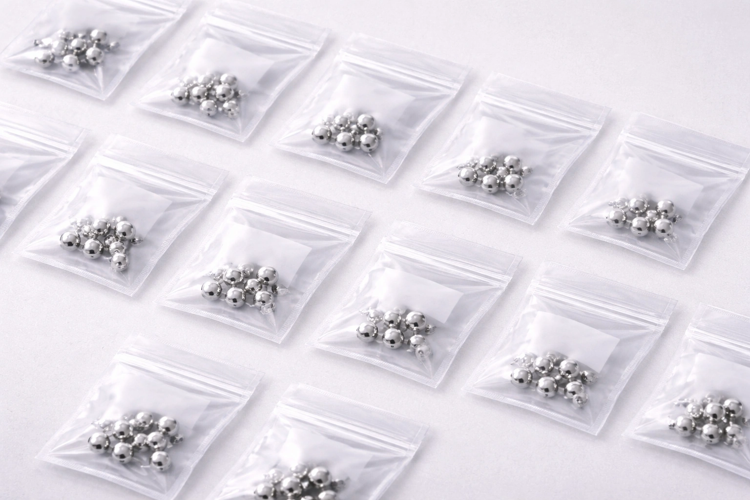 Individually packaged titanium piercing jewelry ready for stock shipment