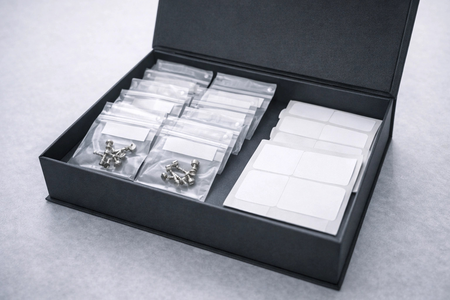 Titanium piercing jewelry sample kit packaging presentation